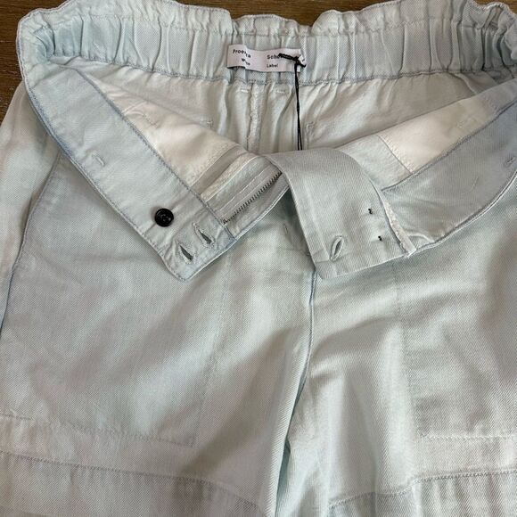 Proenza‎ Schouler Chambray High Waist Shorts size 8 Elastic Waistband - Picture 10 of 15